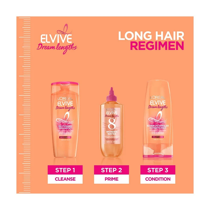 L'Oreal Paris Elvive Dream Lengths Restoring Shampoo for Long, Damaged Hair, 12.6 fl oz
