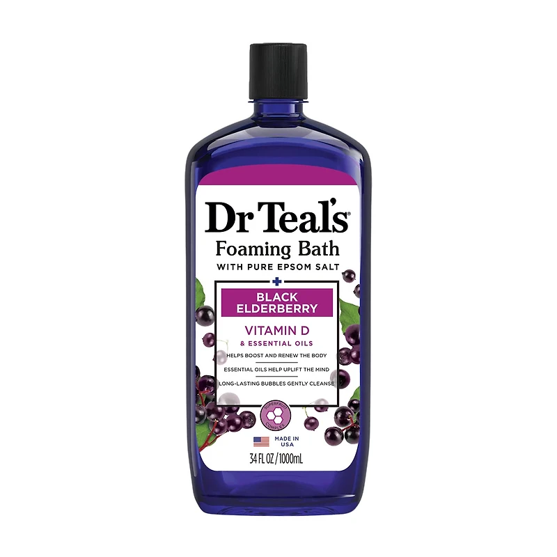 Dr Teal's Foaming Bath with Black Elderberry & Vitamin D, 34 fl oz.