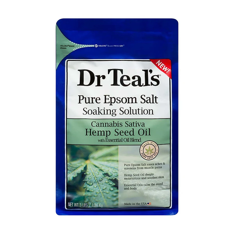 Dr Teal's Pure Epsom Salt Soaking Solution Hemp Seed Oil