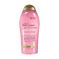 OGX Sensitive + Rose Water & Pink Sea Salt Scrub & Wash, 19.5 fl oz