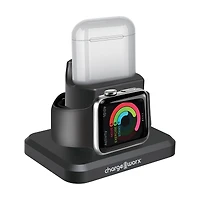 Chargeworx Dual Charging Stand for Apple Watch and AirPods, Black