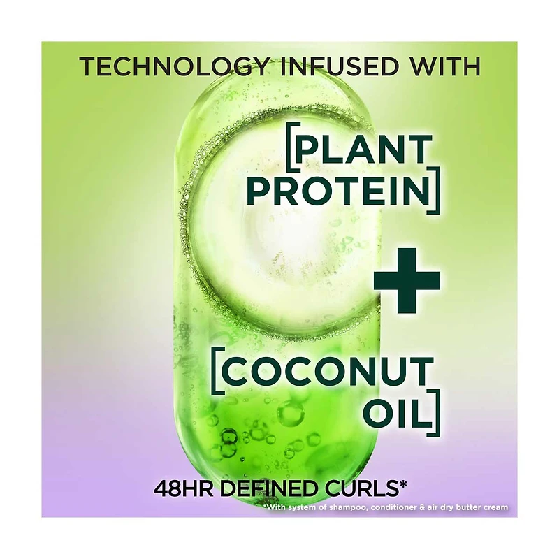 Garnier Fructis Curl Air Dry Cream - Plant Protein + Coconut Oil, 10.2 fl oz