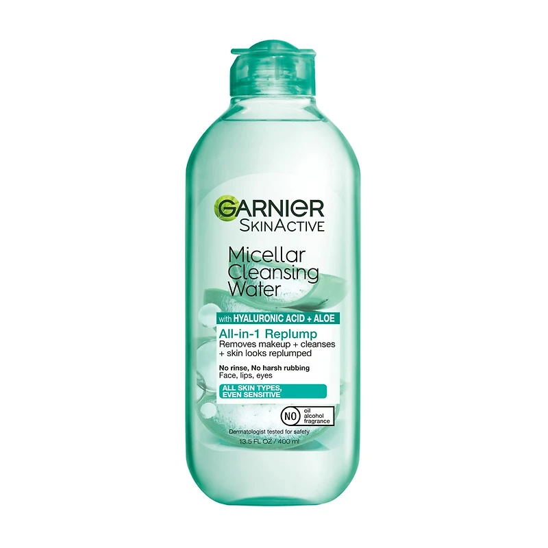 Garnier SkinActive Micellar Hyaluronic Acid Replumping Cleansing Water, 13.5 fl oz