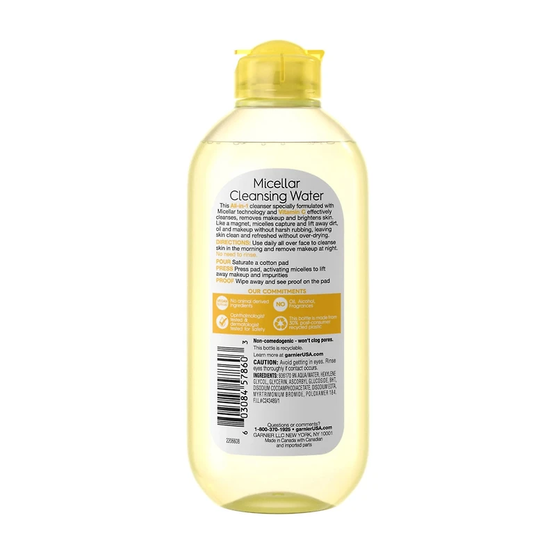 Garnier SkinActive Micellar Cleansing Water with Vitamin C, 13.5 fl oz