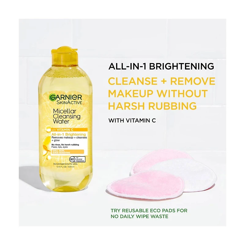 Garnier SkinActive Micellar Cleansing Water with Vitamin C, 13.5 fl oz
