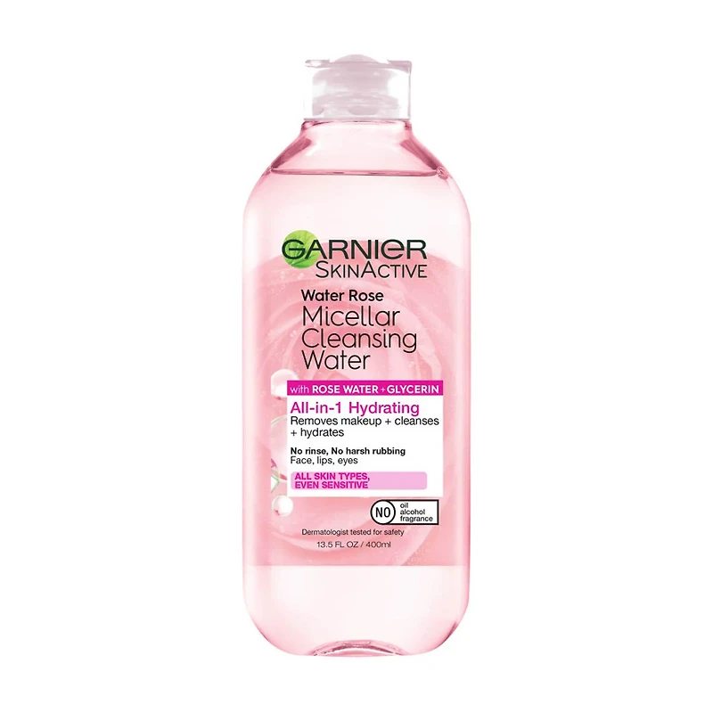 Garnier SkinActive Micellar Cleansing Water with Rose Water, 13.5 fl oz