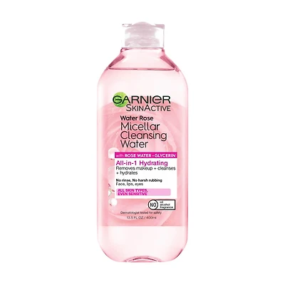 Garnier SkinActive Micellar Cleansing Water with Rose Water, 13.5 fl oz