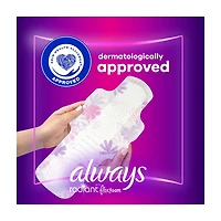 Always Radiant with FlexFoam Pads for Women, Size 4, Overnight Pad with Wings, Scented, 20 Count