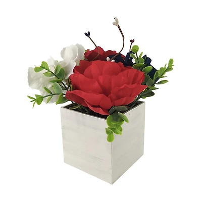 Patriotic Floral Pot, Square