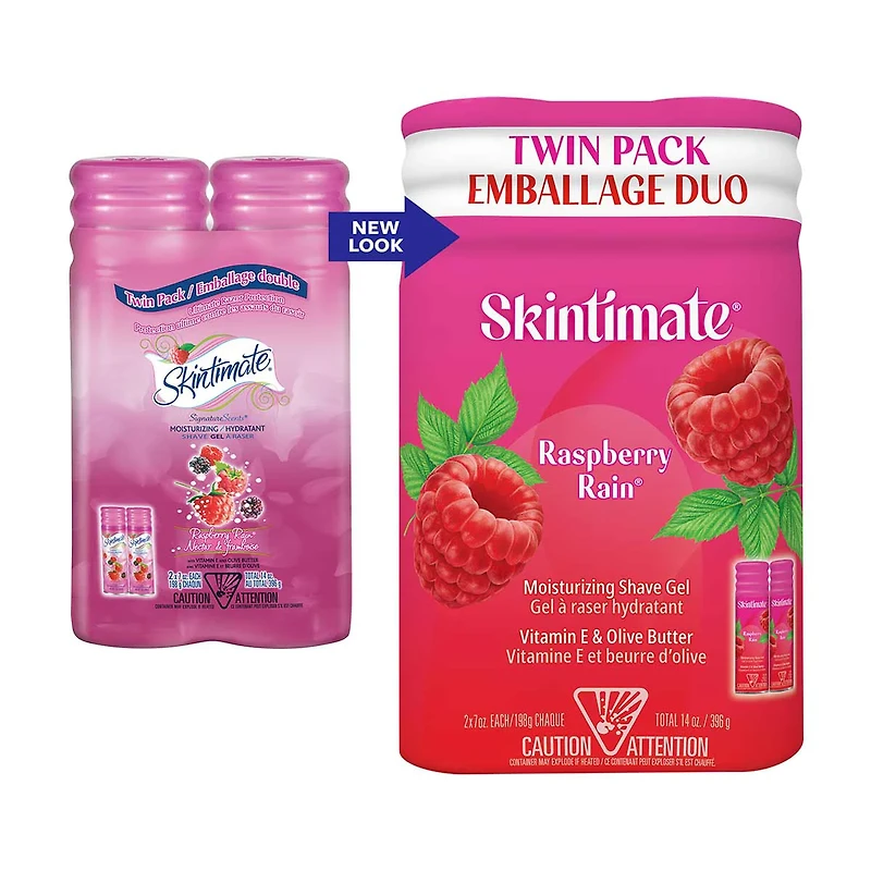 Skintimate Moisturizing Shave Gel, Raspberry Rain, 14 oz, 2 pk