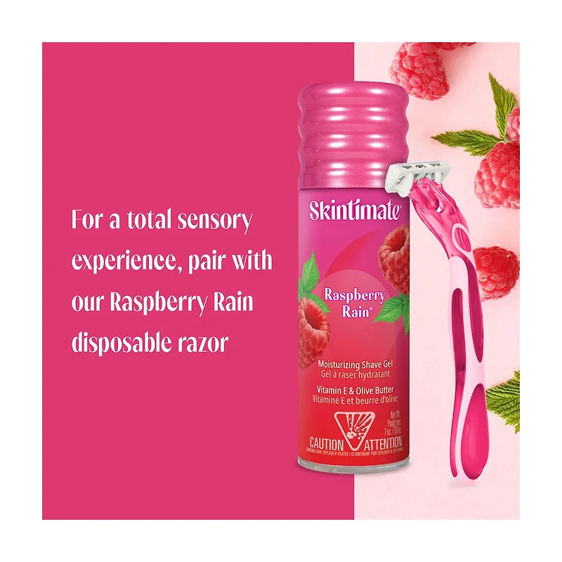 Skintimate Moisturizing Shave Gel, Raspberry Rain, 14 oz, 2 pk