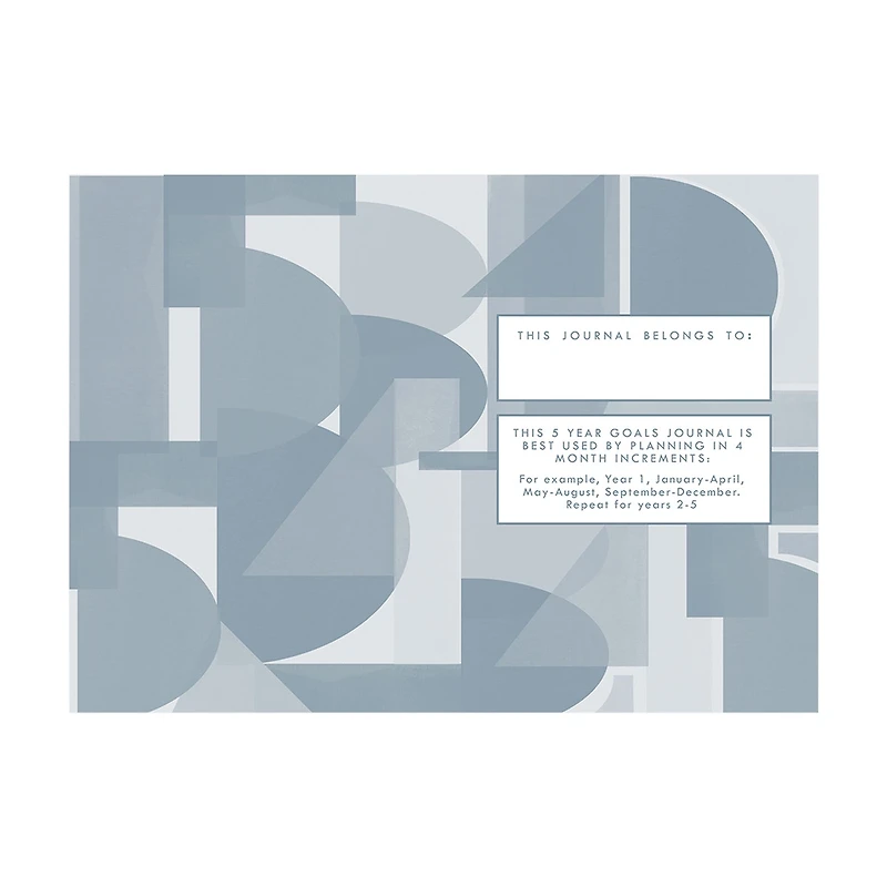 Hardcover Guided Five Year Goal Keeping Journal, 128 Pages