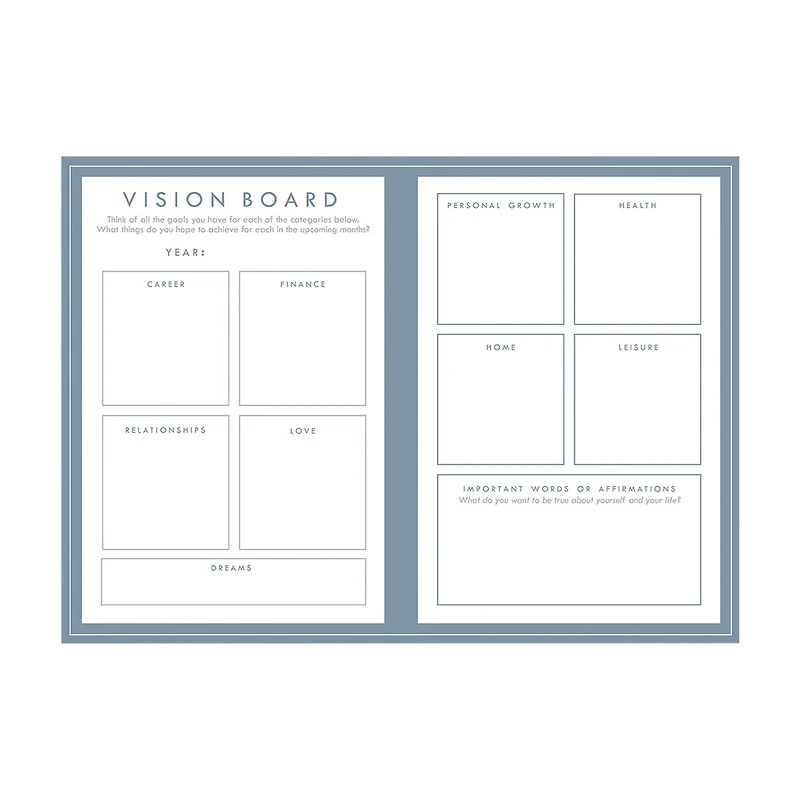 Hardcover Guided Five Year Goal Keeping Journal, 128 Pages