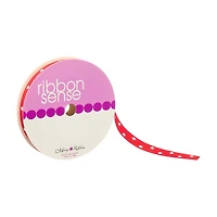 Ribbon Sense Grosgrain Red Dotted Morex Ribbon, 3/8 in