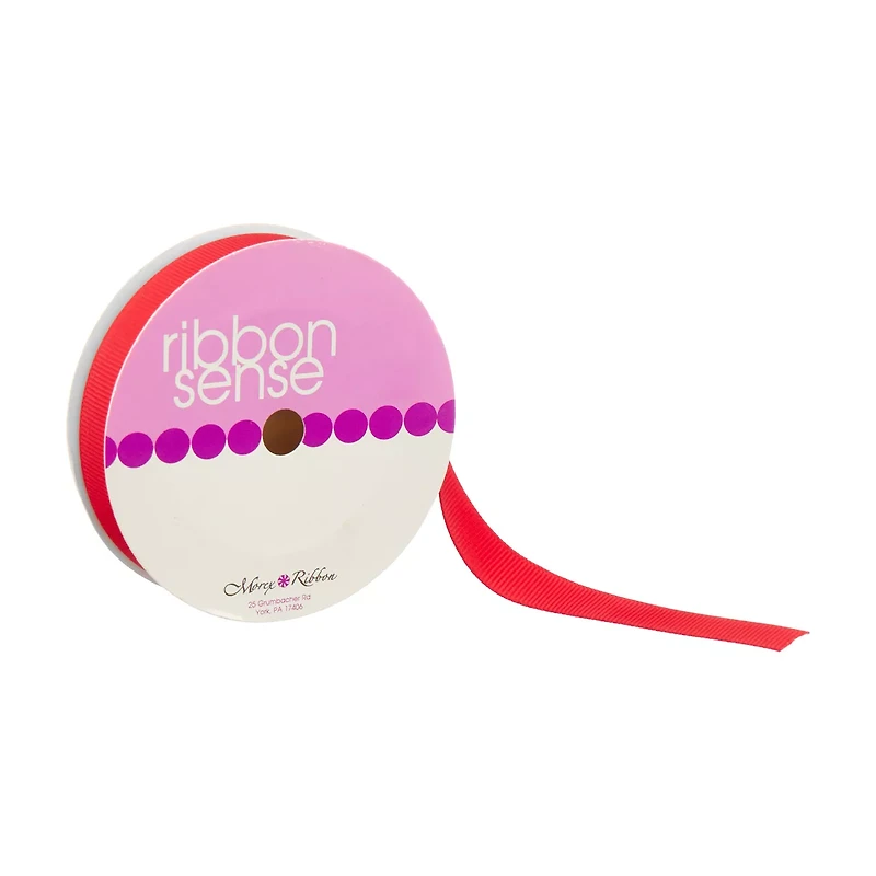 Ribbon Sense Grosgrain Red Ribbon, 5/8 in