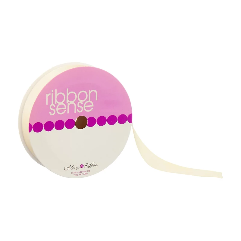 Ribbon Sense Satin Ivory Morex Ribbon, 5/8 in