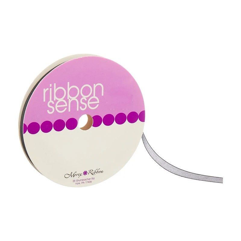 Ribbon Sense Sheer Black Ribbon, 1/4 in