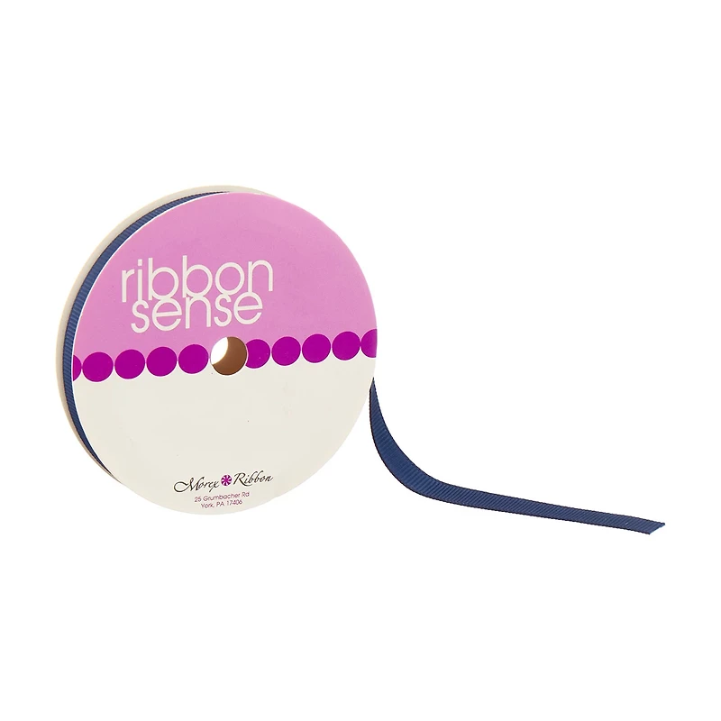 Ribbon Sense Grosgrain Navy Morex Ribbon, 3/8 in