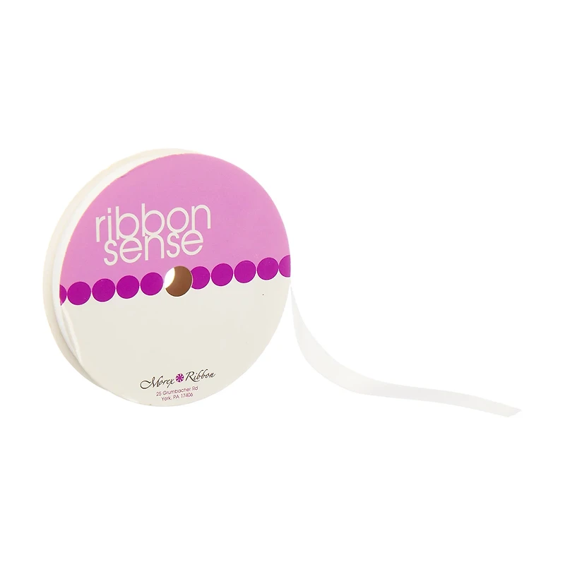 Ribbon Sense Satin White Morex Ribbon, 3/8 in