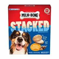 Milk-Bone Stacked Dog Biscuits, Molasses & Peanut Butter Flavor, Naturally & Art