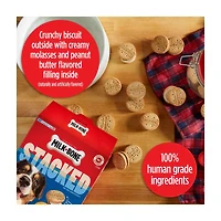 Milk-Bone Stacked Dog Biscuits, Molasses & Peanut Butter Flavor, Naturally & Art
