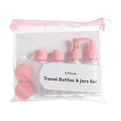 Travel Bottles & Jars Pouch Set
