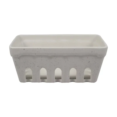Ceramic Basket, White