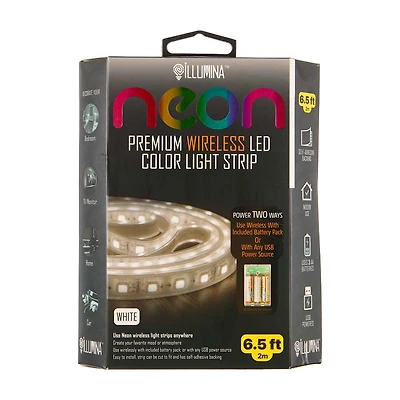 Illumnia Neon Premium Wireless LED Color Light Strip, 6.5 ft