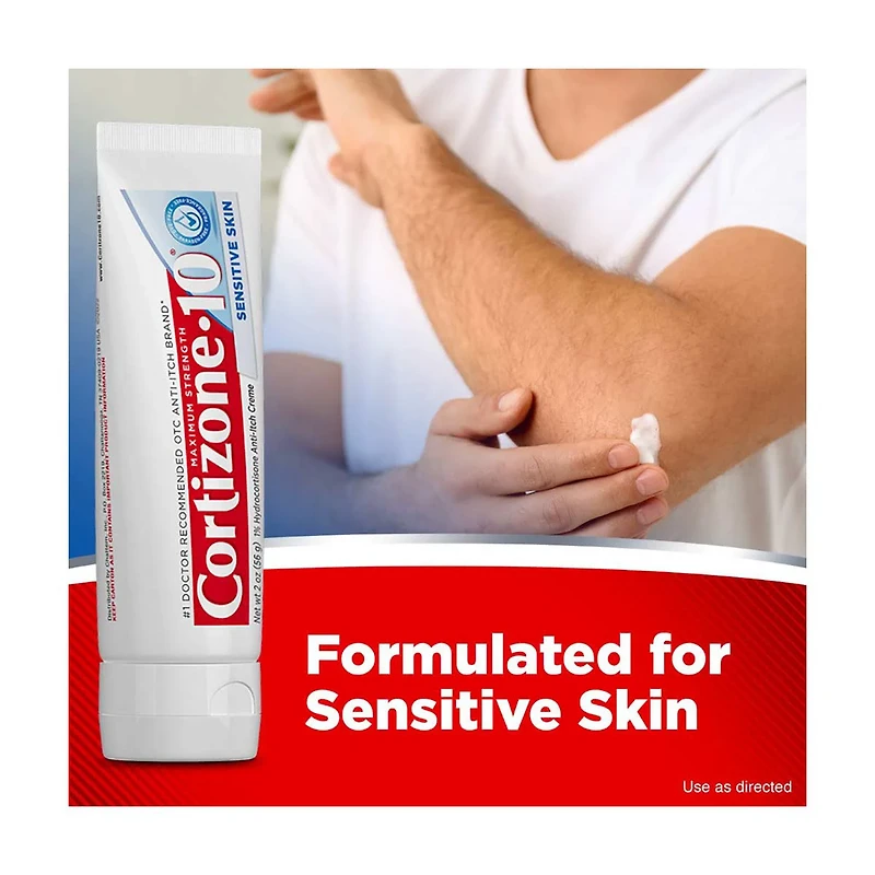 Cortizone 10 Maximum Strength Sensitive Skin Anti-Itch Cream, 2 oz
