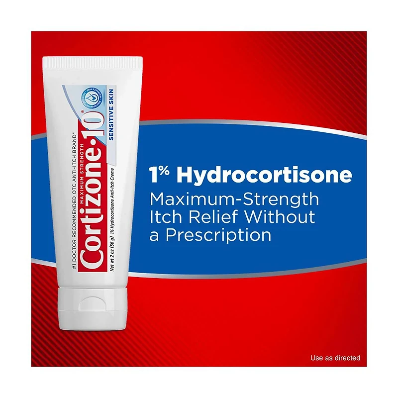 Cortizone 10 Maximum Strength Sensitive Skin Anti-Itch Cream, 2 oz