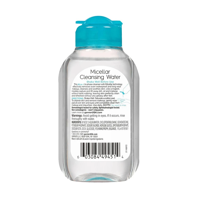 Garnier Skin Active Micellar Cleansing Water, 3.4 fl oz