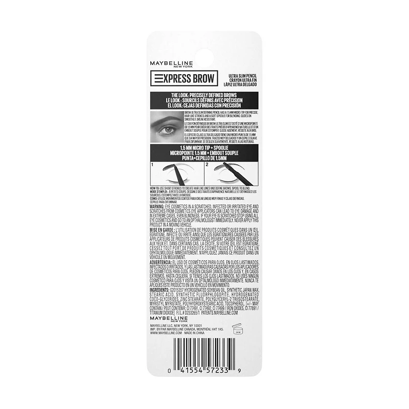 Maybelline Express Brow Express Ultra Slim Pencil, Deep Brown