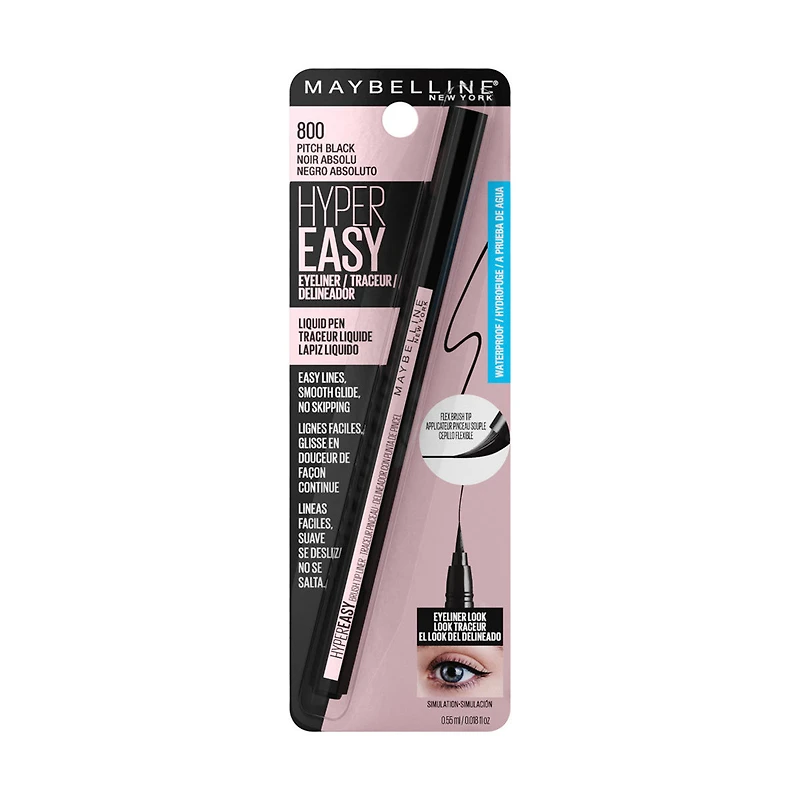 Maybelline Hyper Easy Brush Tip Liner - Pitch Black, 0.02 fl oz