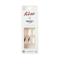 KISS Ready-To-Wear Instant Style Design Nails - Medium Length, 24 ct