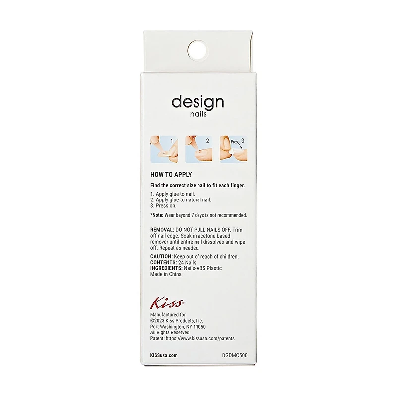 KISS Ready-To-Wear Instant Style Design Nails - Medium Length, 24 ct