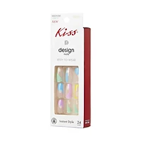 KISS Ready-To-Wear Instant Style Design Nails - Medium Length, 24 ct