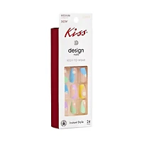 KISS Ready-To-Wear Instant Style Design Nails - Medium Length, 24 ct