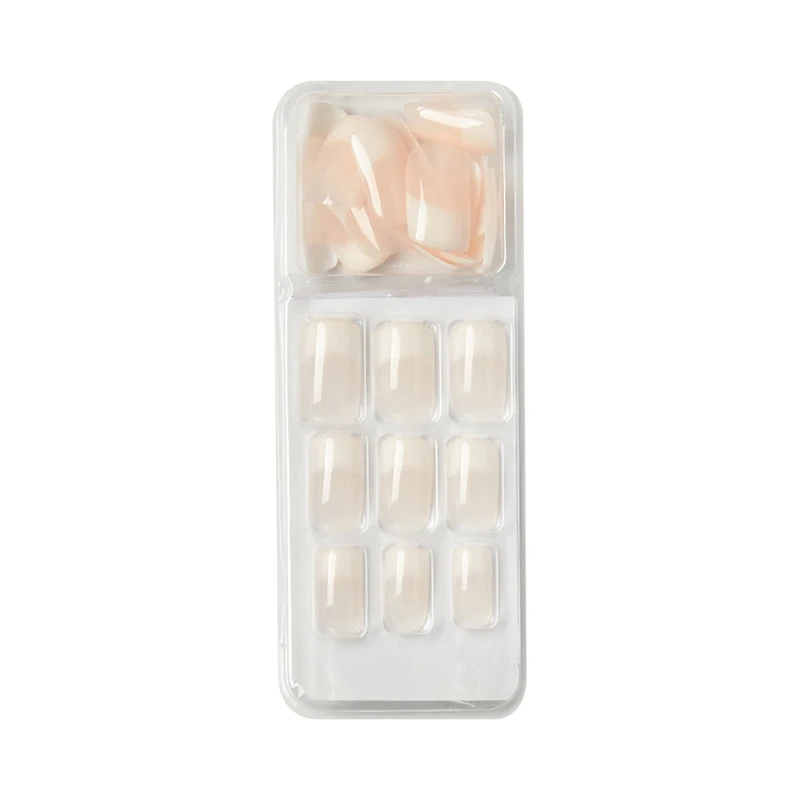 KISS Salon Acrylic Nude French Manicure Natural Ultra-Smooth Nails - Medium Length, 24 ct