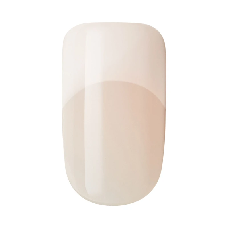 KISS Salon Acrylic Nude French Manicure Natural Ultra-Smooth Nails - Medium Length, 24 ct