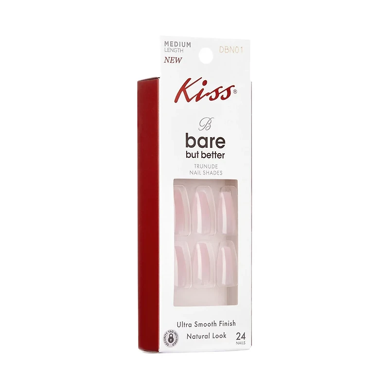 KISS Bare But Better TruNude Nails, Medium Length, 24 ct