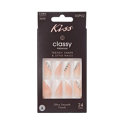 KISS Classy Premium Nails - Long Length, 24 ct