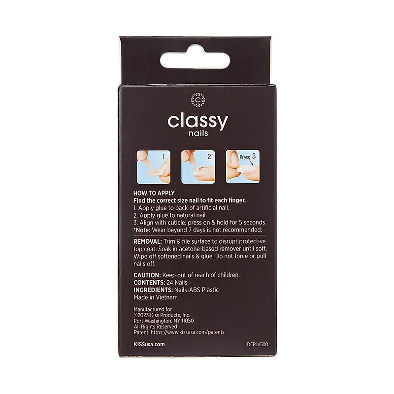 KISS Classy Premium Nails - Long Length, 24 ct