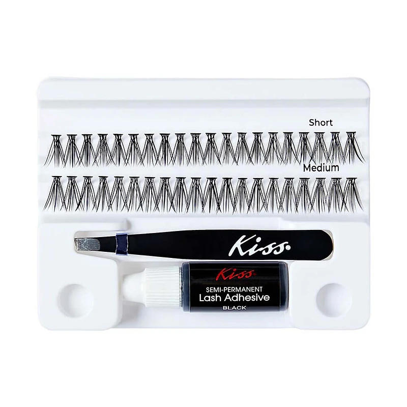 Kiss Extensions Collection DIY Faux Mink Extensions Kit, Medium Combo, 40 ct