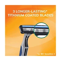 BIC Sensitive Men's Disposable Razors with 3 Blades, 5 ct