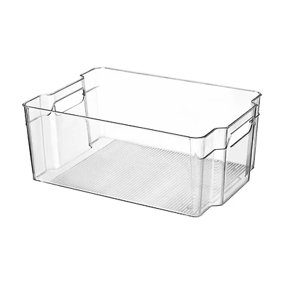 Fresh Start Clear Refrigerator Organizer Bin with Handles