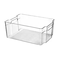 Fresh Start Clear Refrigerator Organizer Bin with Handles