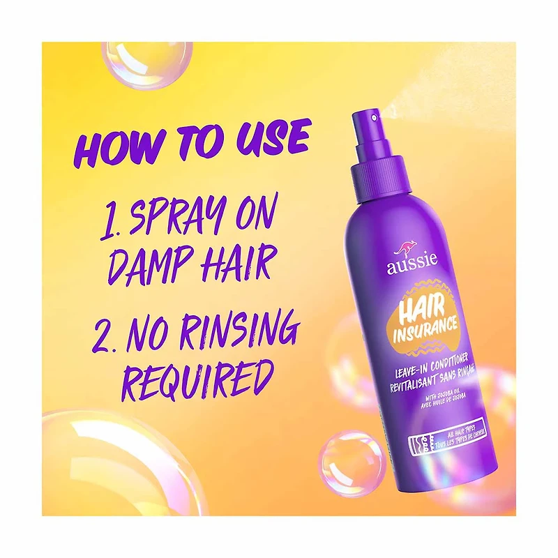 Aussie Hair Insurance Leave-In Conditioner for All Hair Types, 8 fl oz