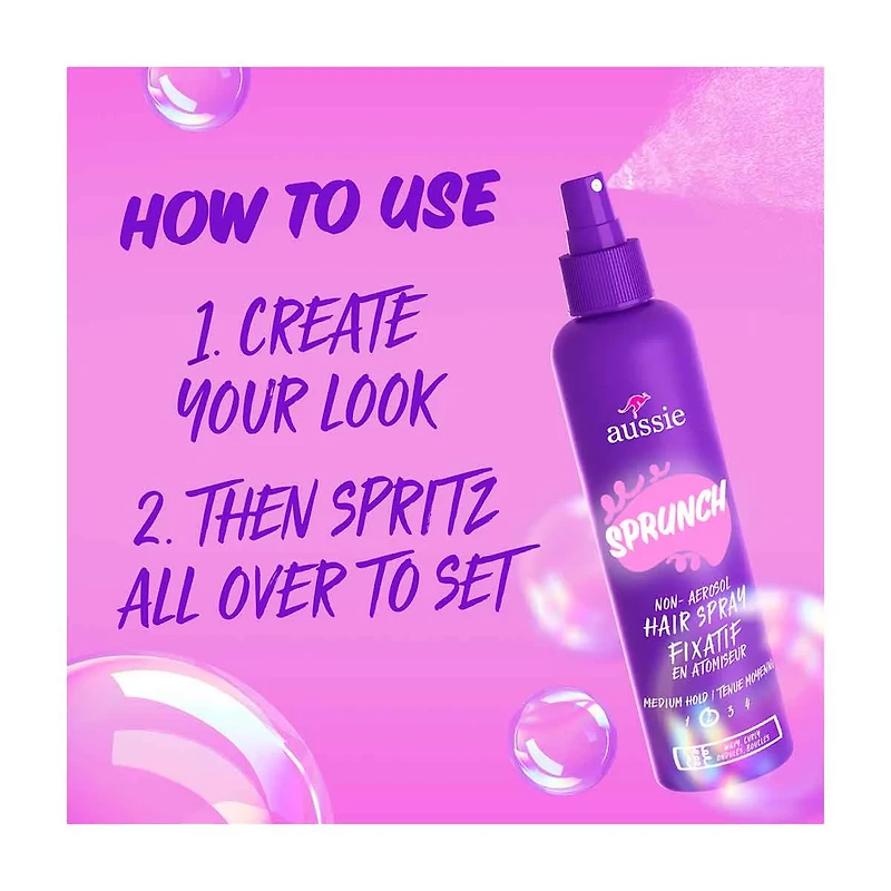Aussie Sprunch Non-Aerosol Hair Spray for Curly & Wavy Hair, 8.5 oz