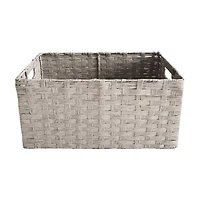 Gray Paper Rope Rectangular Storage Basket, Large