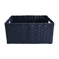 Navy Blue Paper Rope Rectangular Storage Basket